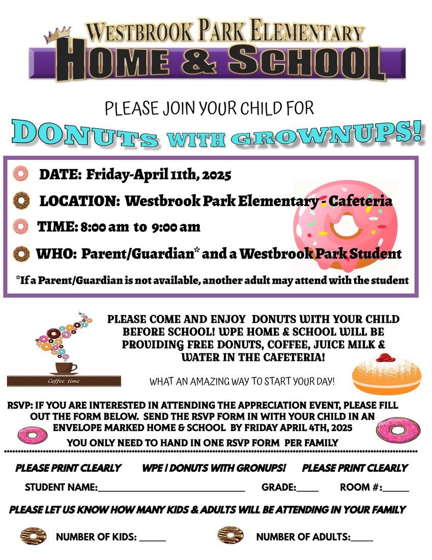  Bring your grownup and enjoy a donut!