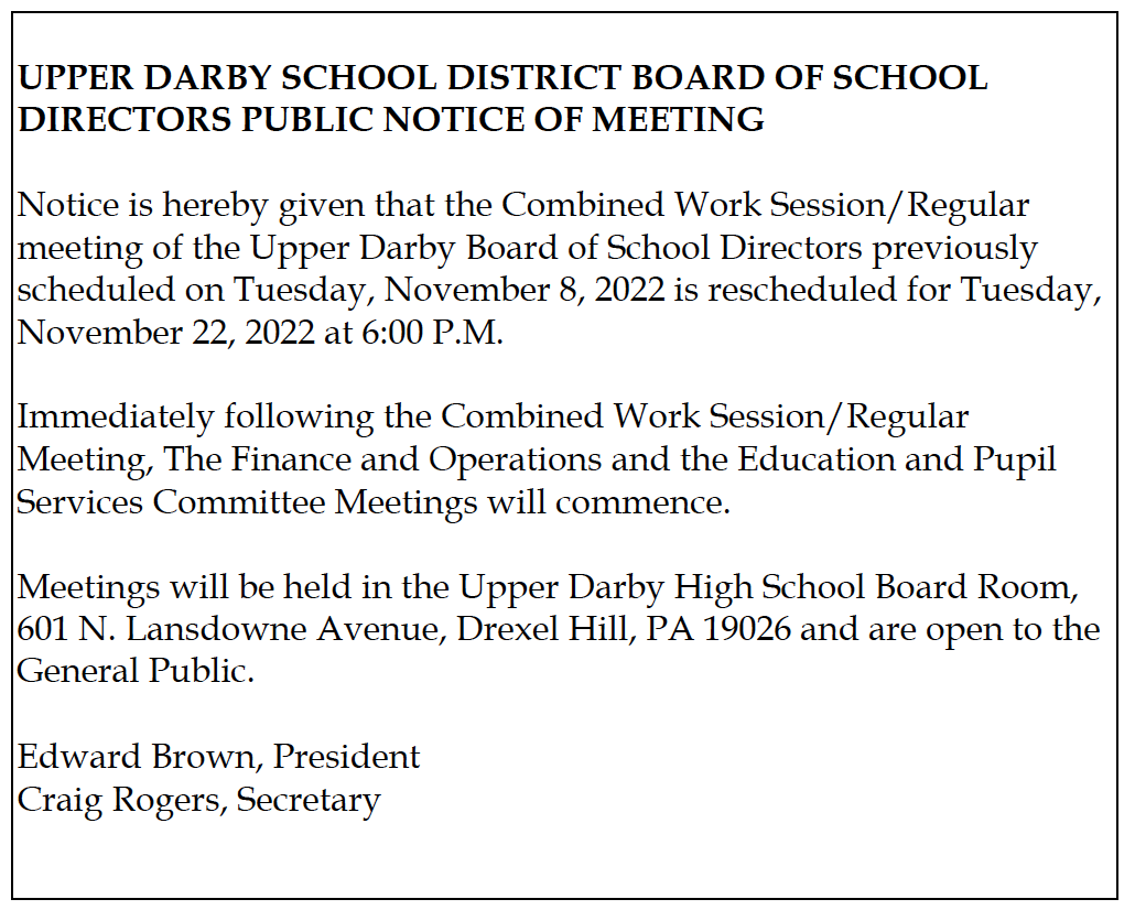 Upper Darby School District / Homepage