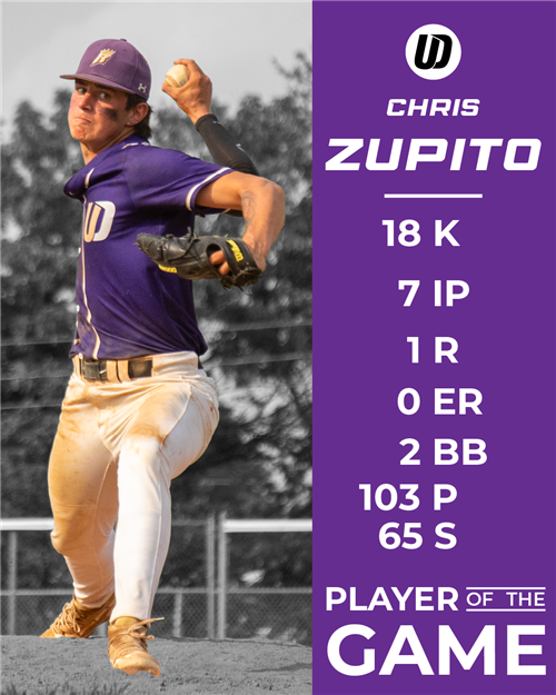 Chris Zupito had 18 strikeouts in the district playoff win vs Council Rock South