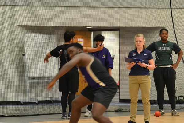 Upper Darby High School Boys' indoor track throwers meet at Germantown Academy (2.8.23)